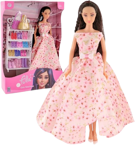 Boutique Doll with Shoes and Bags: 10 Pairs of Shoes, 2 Handbags, Ankle Boots