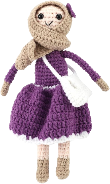 Cute Positive Muslim Crochet Doll Girl for Kid by Fulla